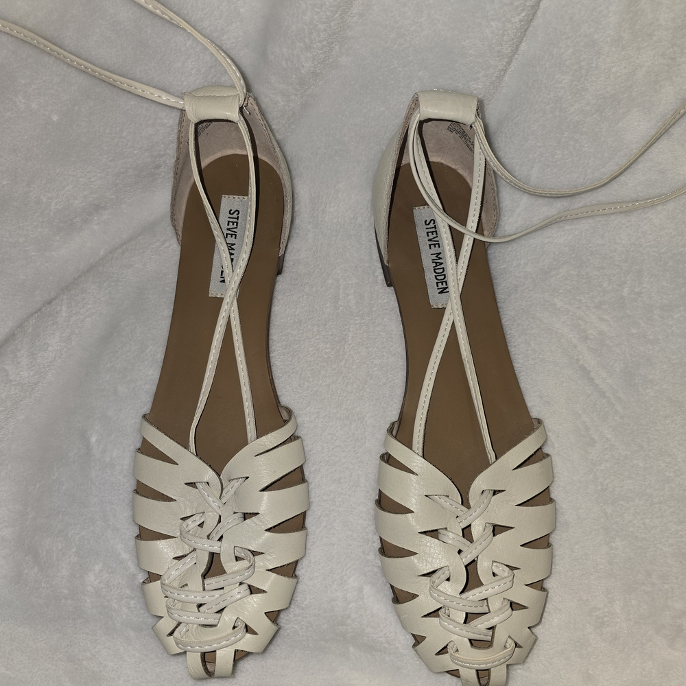 Steve Madden Cream Strappy Sandals